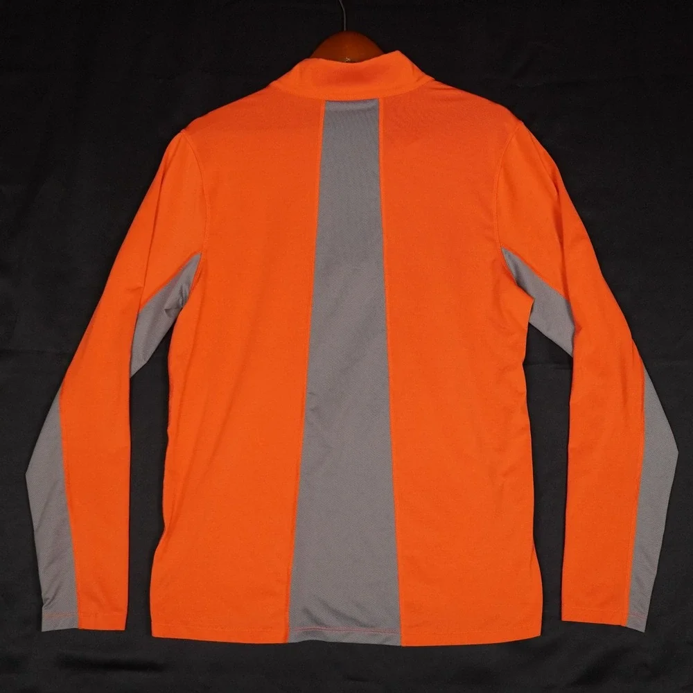 The North Face Pullover Mens Medium Orange Grey Quarter Zip Active